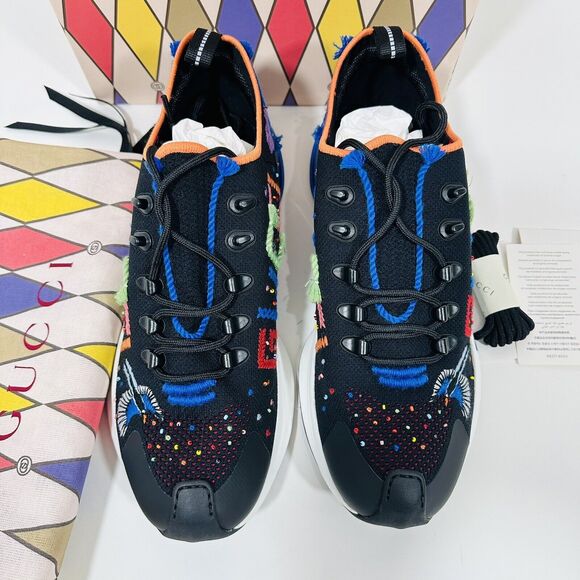 Gucci Run US 11 Limited Edition Lovelight Sneaker Black Embroidered NIB $1,290 - Picture 3 of 15